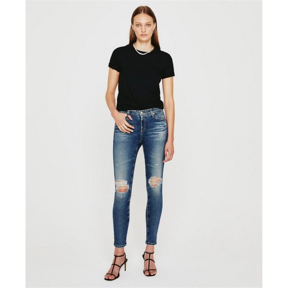 AG Adriano Goldschmidt The Legging Super Skinny Ankle, Distressed Jeans